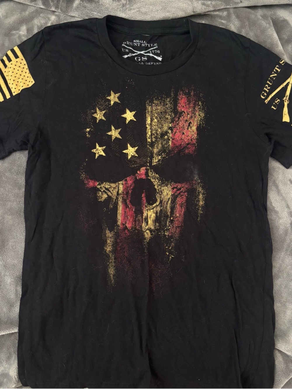 Grunt Style Red and Yellow Short Sleeve Black Shirt